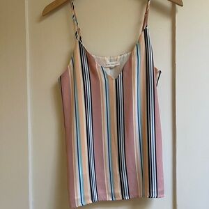 Socialite Pink Multicolor Striped Camisole